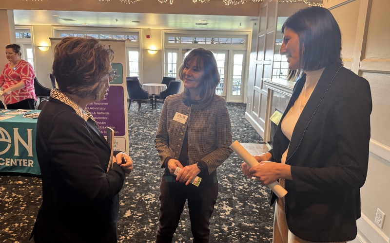 Member Lauren Jones networking before the March Luncheon 