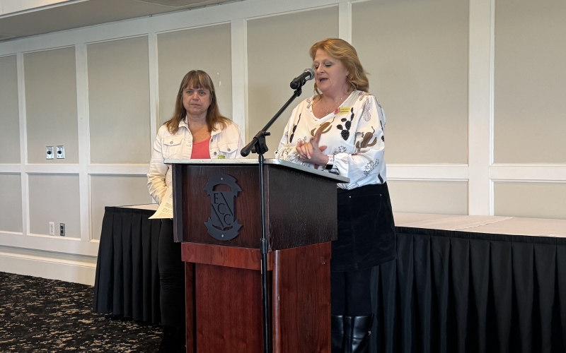 President: Michelle Smith with Chemo Buddies Representative