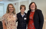 August Speaker Linda White with President Lindsay Charles and Board Member Sherri Alley