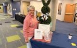 Rhoda Mattingly with her door prize from Affinity Insurance