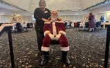 Member Vicki Bohleber and Santa 